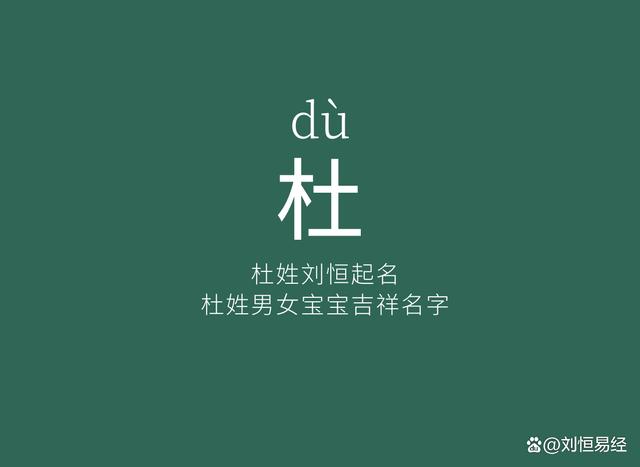 杜姓男孩女孩名字