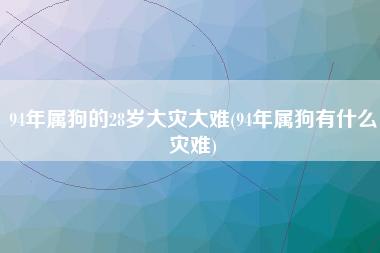 94年属狗的28岁大灾大难(94年属狗有什么灾难)