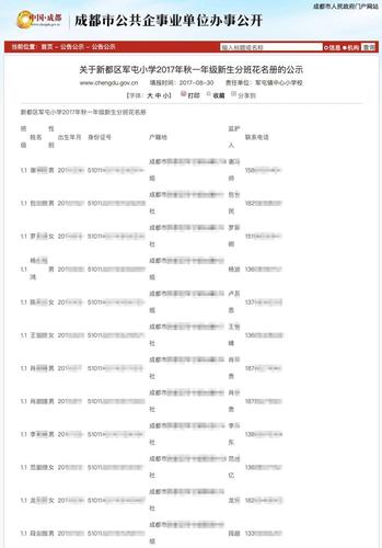 成都一小学回应泄露学生身份证,监护人电话等信息:管理疏忽