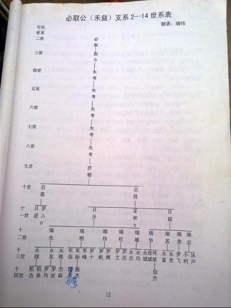 求 罗氏家族宗谱 可佑世系 必取公支系,(2—14世)只知道2世(必取公)