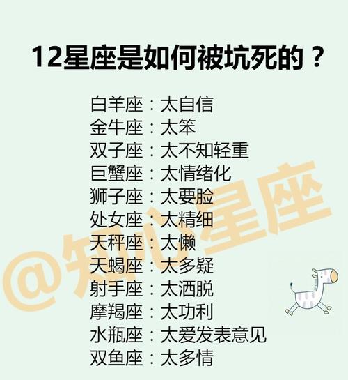 12星座是如何被坑死的12星座是猪队友的原因