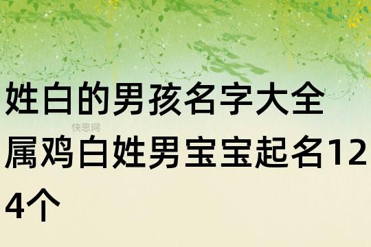 白氏起名男孩名字大全(白的最佳配字)