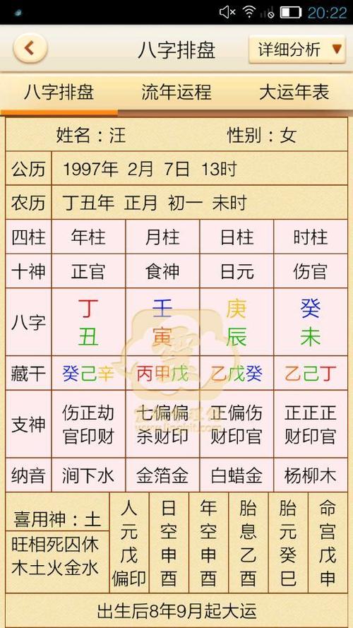 元亨四柱八字排盘算命