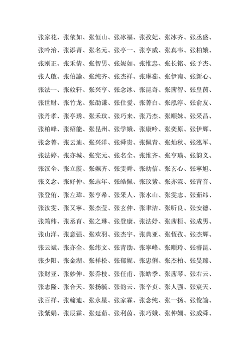 张姓名字 张姓名字大全