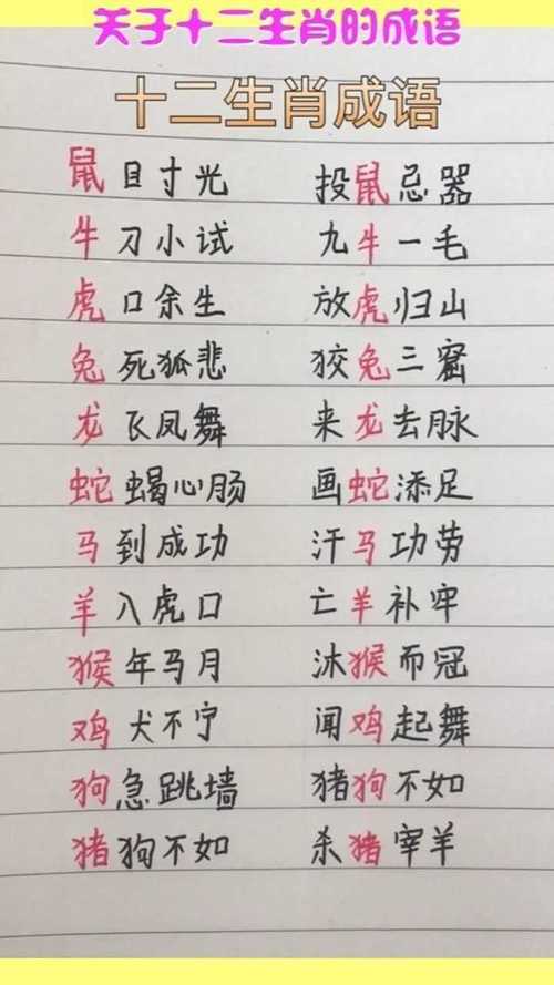 关于十二生肖的成语,你还有补充的吗?