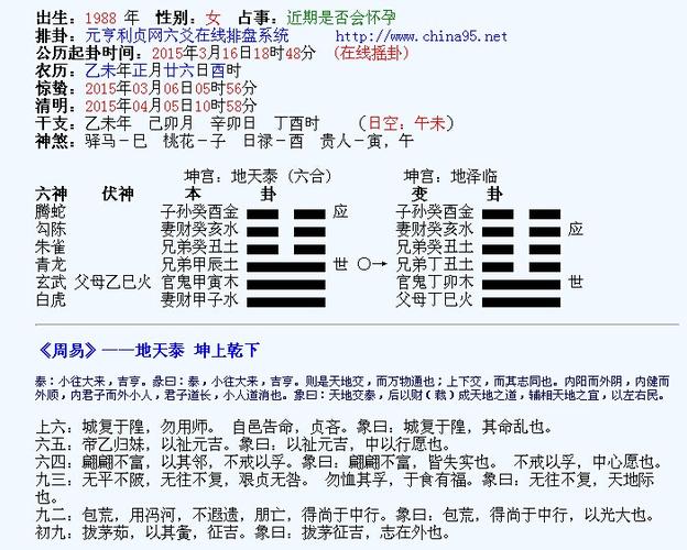 六爻占卜怀孕的准确性