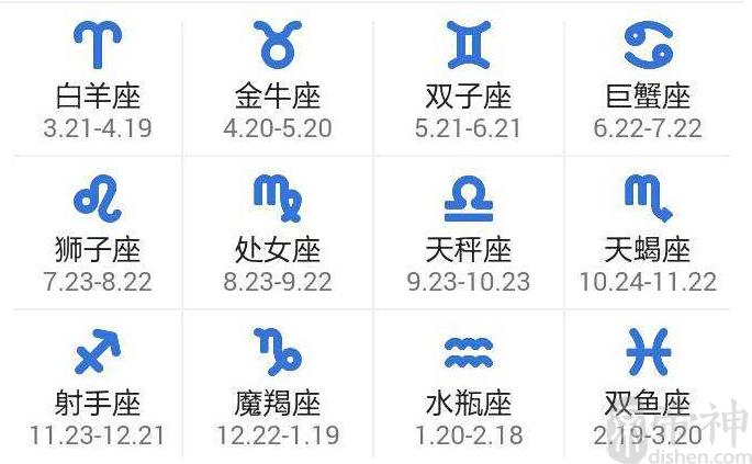 12星座时间 12星座时间划分