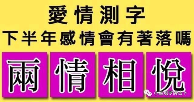 小巫塔罗牌占卜:测字下半年感情会有着落吗?