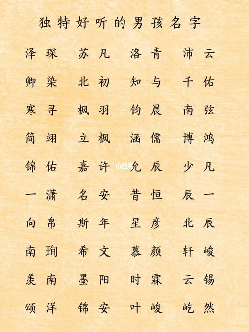 独特好听的男孩名字 男宝宝取名_孕期日记_古风_母婴_母婴其他