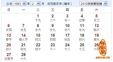 1983年是农历癸亥年(猪年),1983年2月4日腊月廿二是立春,这一天开始