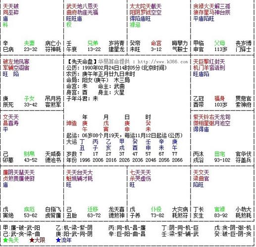 紫微斗数之144种命格 紫微斗数免费自助解盘