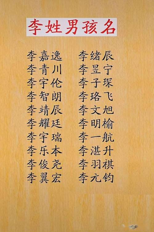 宝宝起名:李姓男孩名字,王姓女孩名字