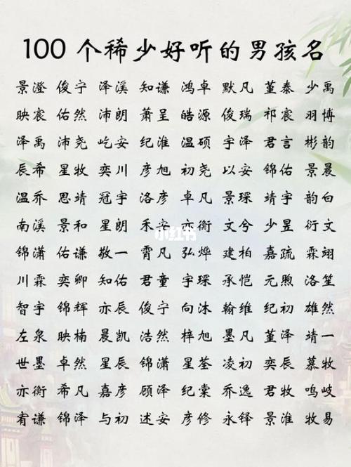 好听稀少的男孩名字2023