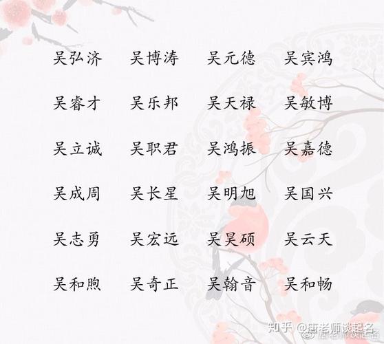 吴姓起名大全男孩名字(刘氏起名大全男孩名字大全)