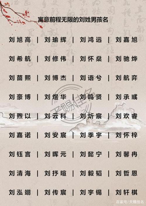 刘氏宝宝起名取名大全(宝宝起名字测试打分取名)