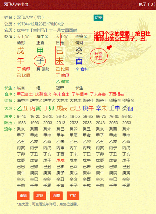 元亨四柱八字排盘算命 元亨利贞免费四柱八字排盘详解